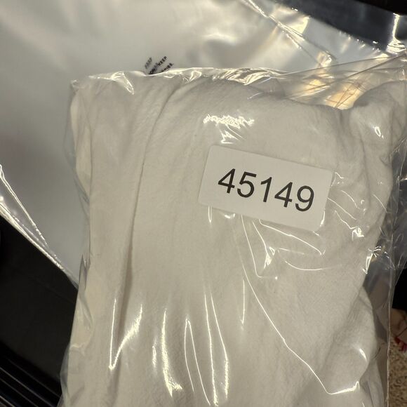 Unbranded Pants Women XL White High Rise Chino Flat Front Linen Drawstring - Picture 9 of 9